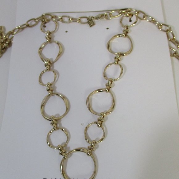 Banana Republic Gold and Silver Rattan Link Necklace NWT 45 each Set of 2 - Picture 9 of 14